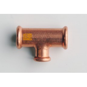 Copper press-fit gas reducing tee